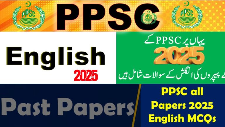 PPSC Past Paper of English All MCQs 2025(solved)