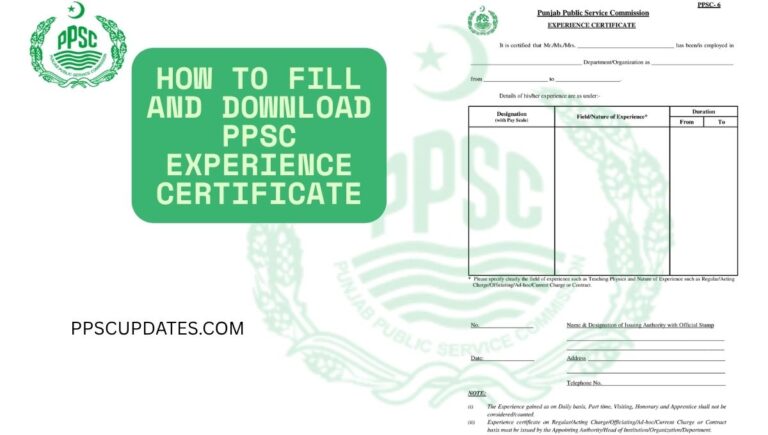 PPSC experience certificate